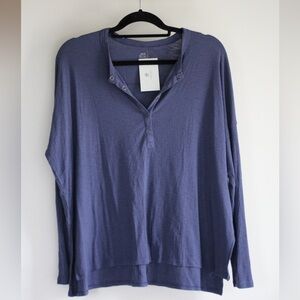 Aerie Henley ribbed navy blue longsleeve